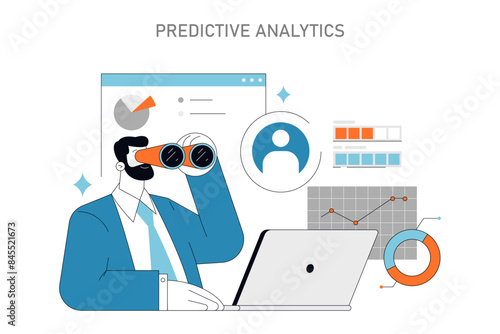 Predictive Analytics in H Vector illustration