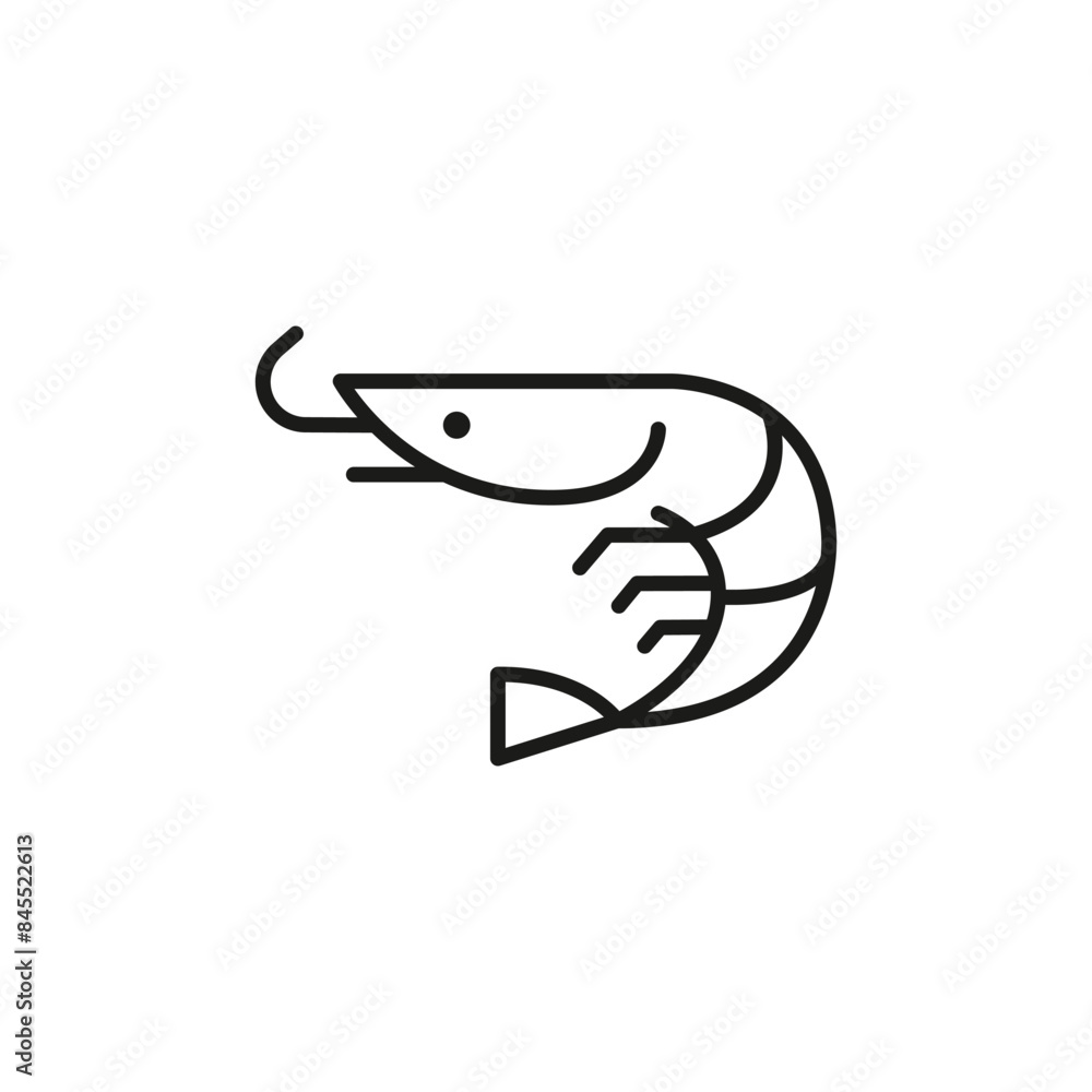 Fototapeta premium Shrimp icon. Simple shrimp icon for social media, app, and web design. Vector illustration.