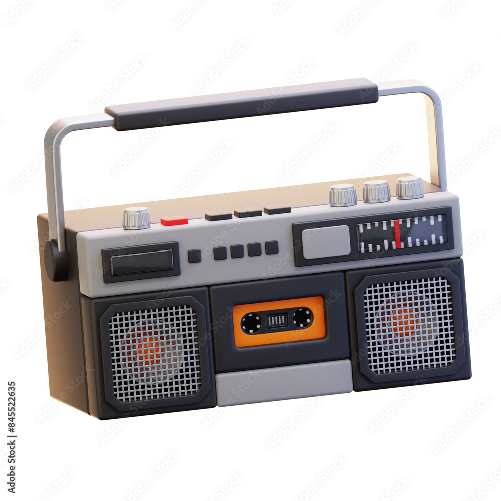 Obraz premium RADIO RETRO 3D ICON ILLUSTRATION