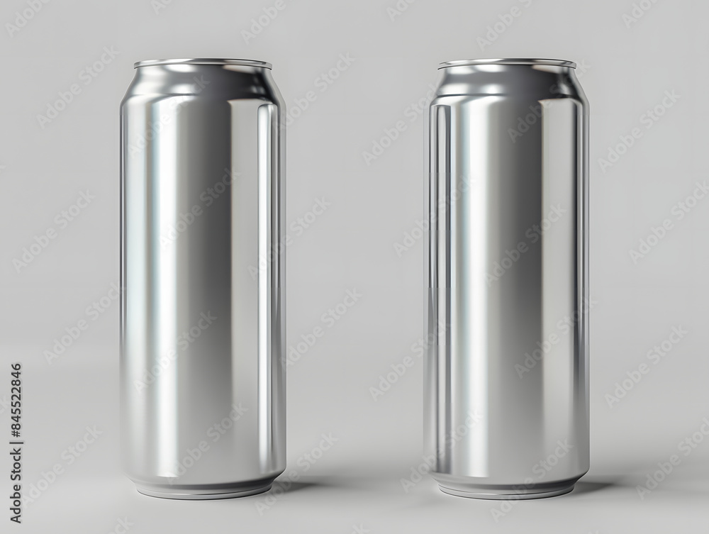 Blank metal soft drink can packaging mockup Blank metal soft drink can packaging mockup