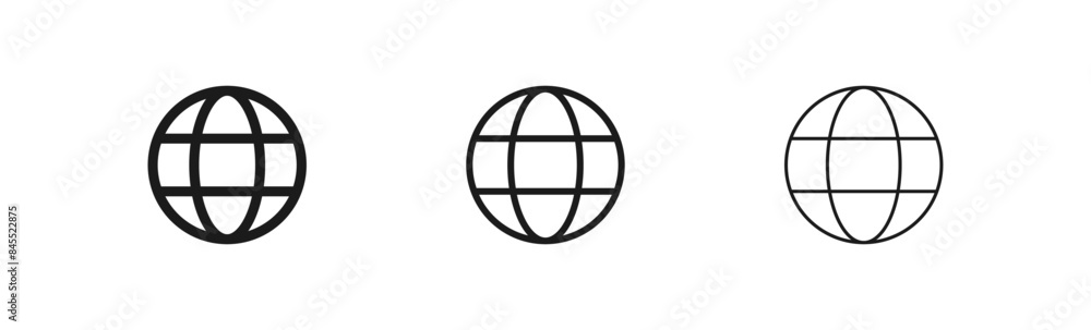 World web icon. Global symbol set, vector isolated World web icon. Global symbol set, vector isolated