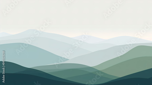 Light green and gray background, light blue mountains