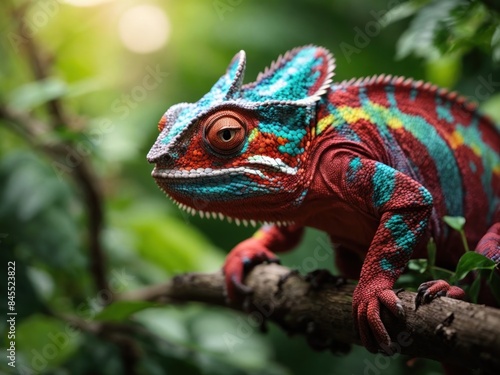 Beautiful of chameleon panther chameleon panther on branch