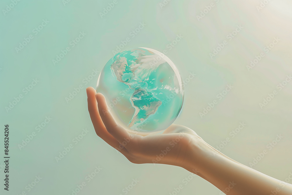 Hand holding globe global communication network concept. Hand holding globe global communication network concept.