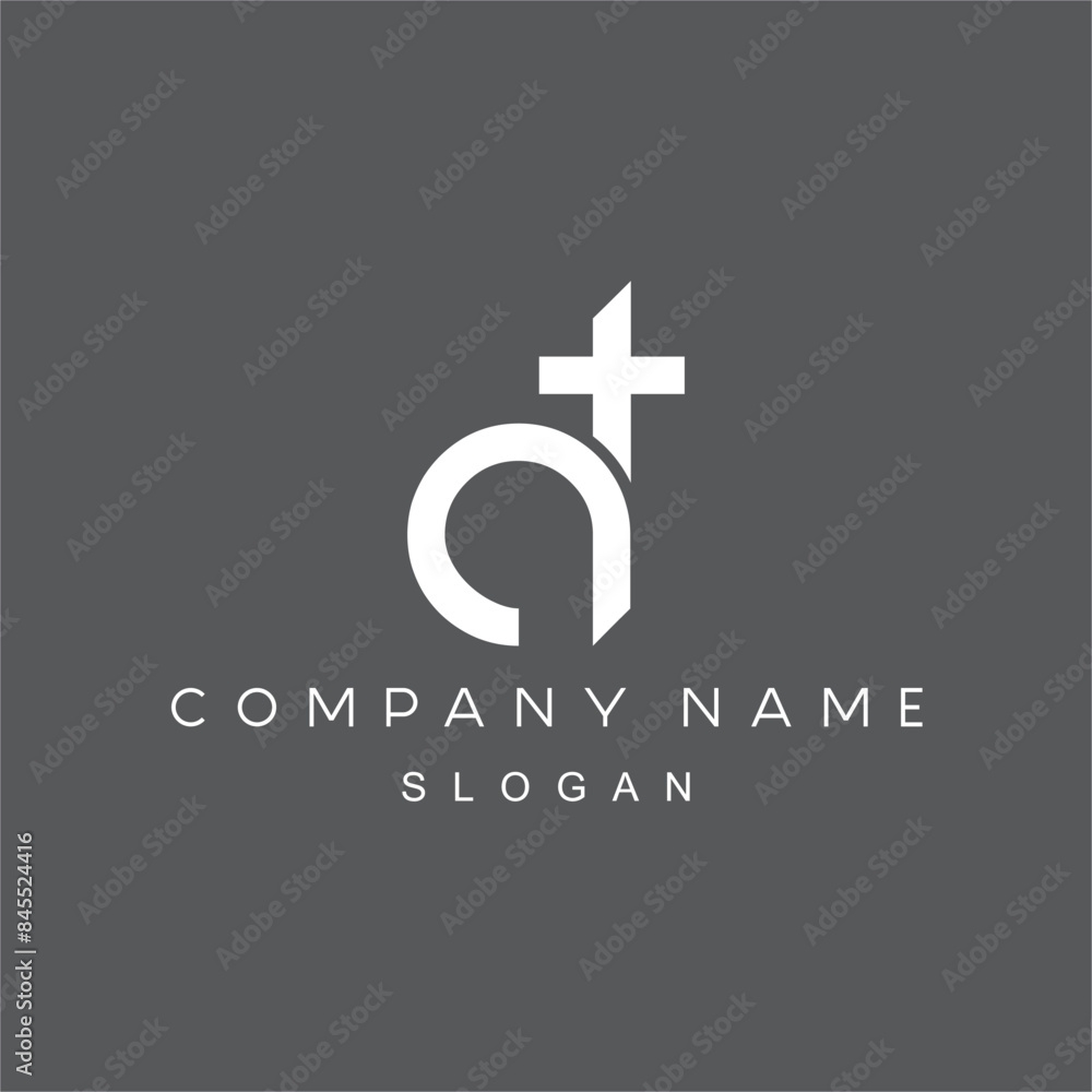 Fototapeta premium Letter A Letter D arrow plus logo design template