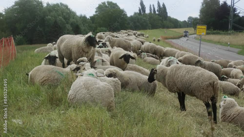 Schafe auf Deich in Norddeutschland Schafe auf Deich in Norddeutschland