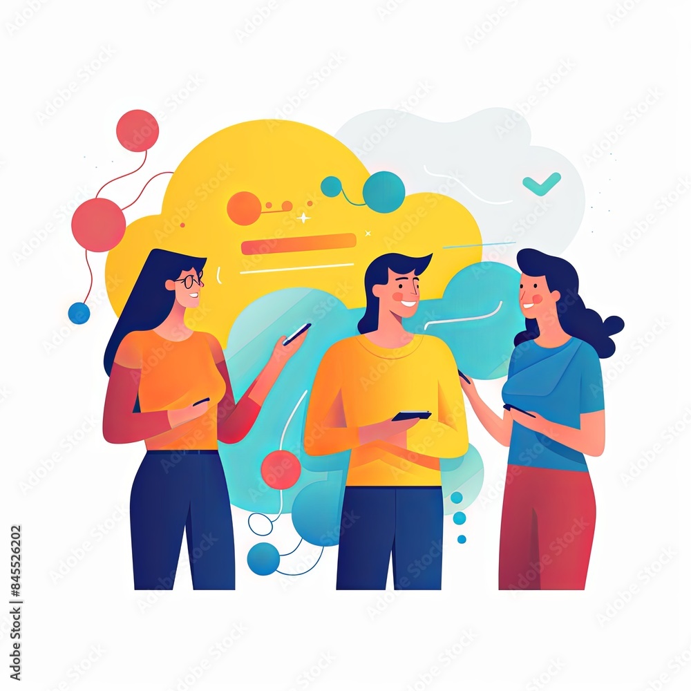 flat vector style illustration of a diverse group of people flat vector style illustration of a diverse group of people