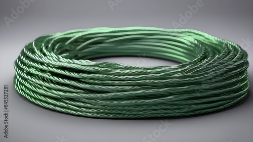 An illustration of green metallic rope in three dimensions