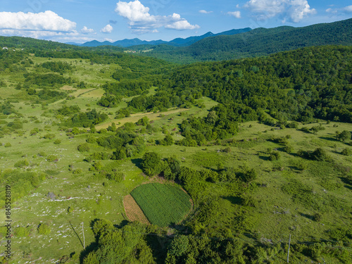 Kuterevo valley in Lika region at the foothill of the Velebit Mountain, Croatia photo