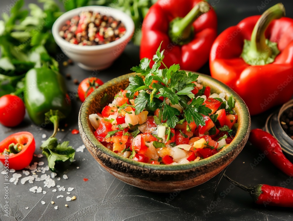 red peppers dishes stuffed with herbs, healthy nutrition red peppers dishes stuffed with herbs, healthy nutrition