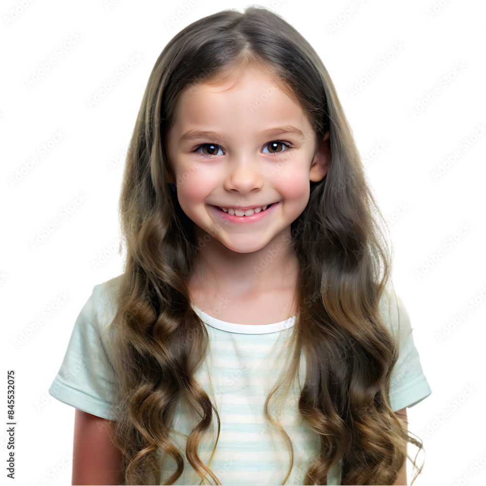 Portrait little girl smiling with pigtails hair Portrait little girl smiling with pigtails hair