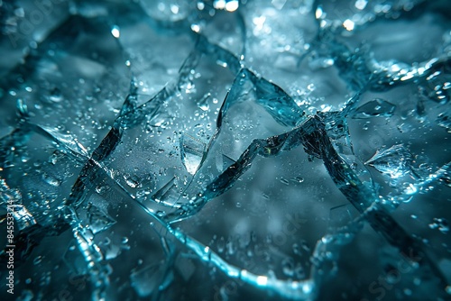 Cracked glass effect background.