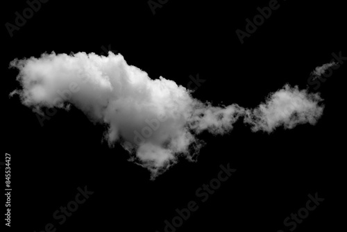 White clouds isolated on black background. photo