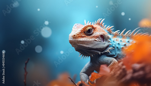 Wallpaper Mural Blue-orange chameleon on a branch Torontodigital.ca