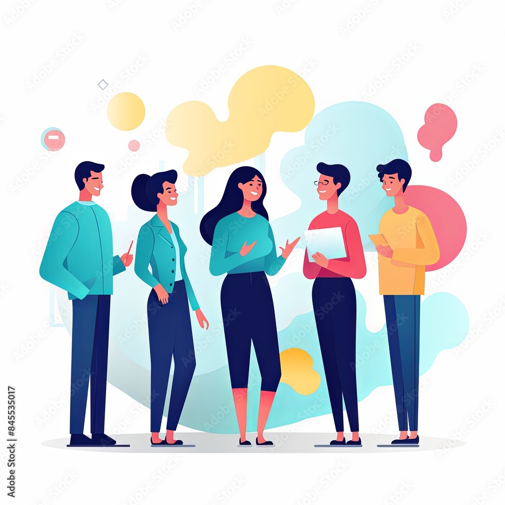 flat vector style illustration of a diverse group of people flat vector style illustration of a diverse group of people