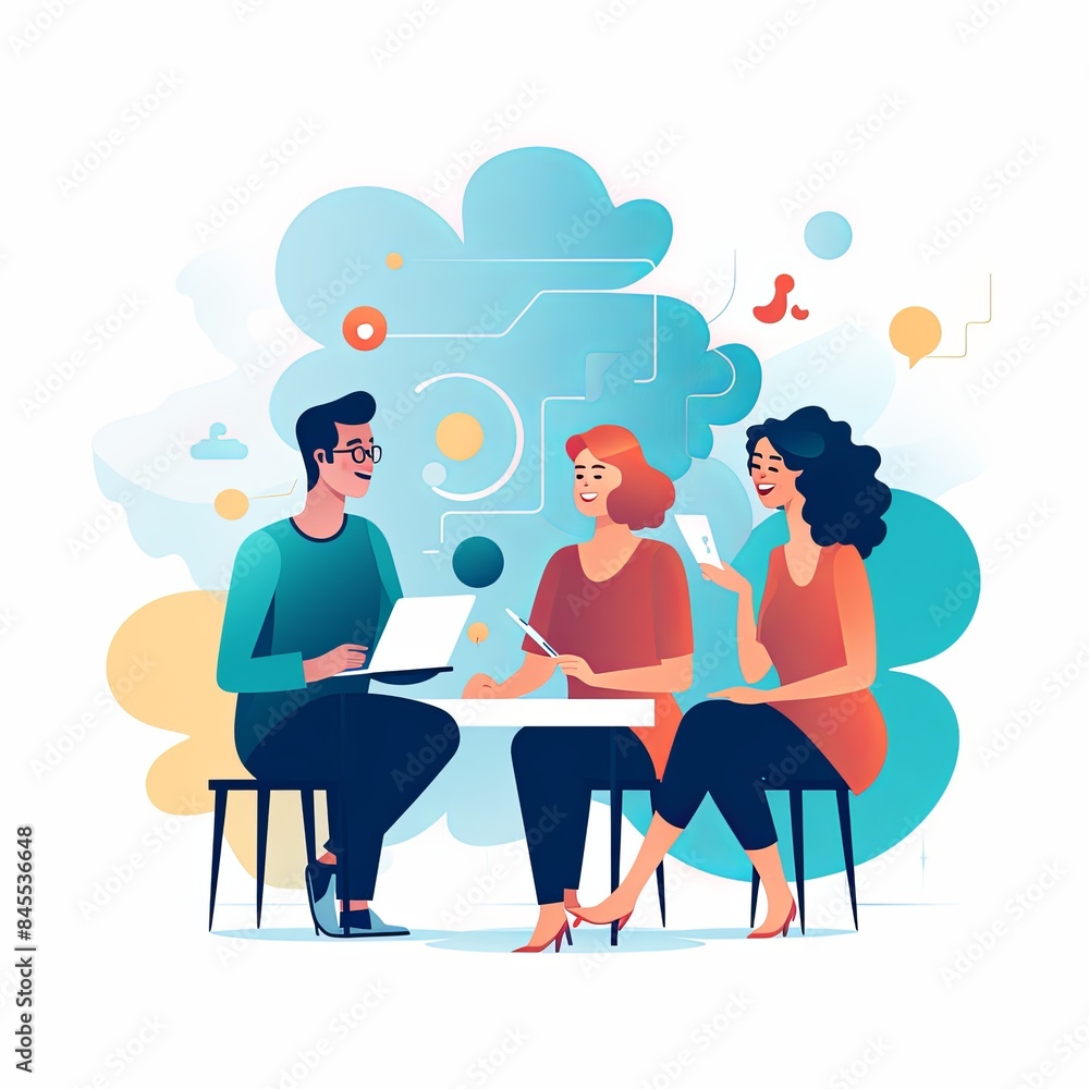 flat vector style illustration of a diverse group of people flat vector style illustration of a diverse group of people