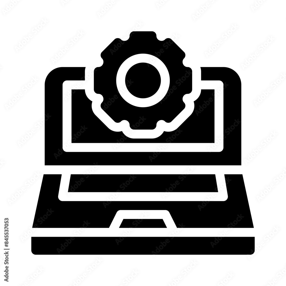 Fototapeta premium laptop glyph icon