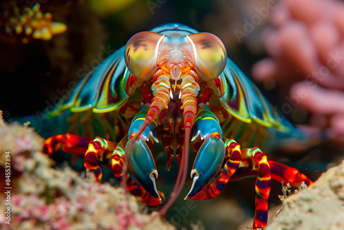 Peacock Mantis Shrimp in nature underwater