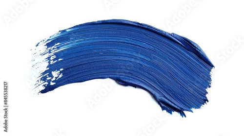 Vibrant Blue Brush Stroke on White Background