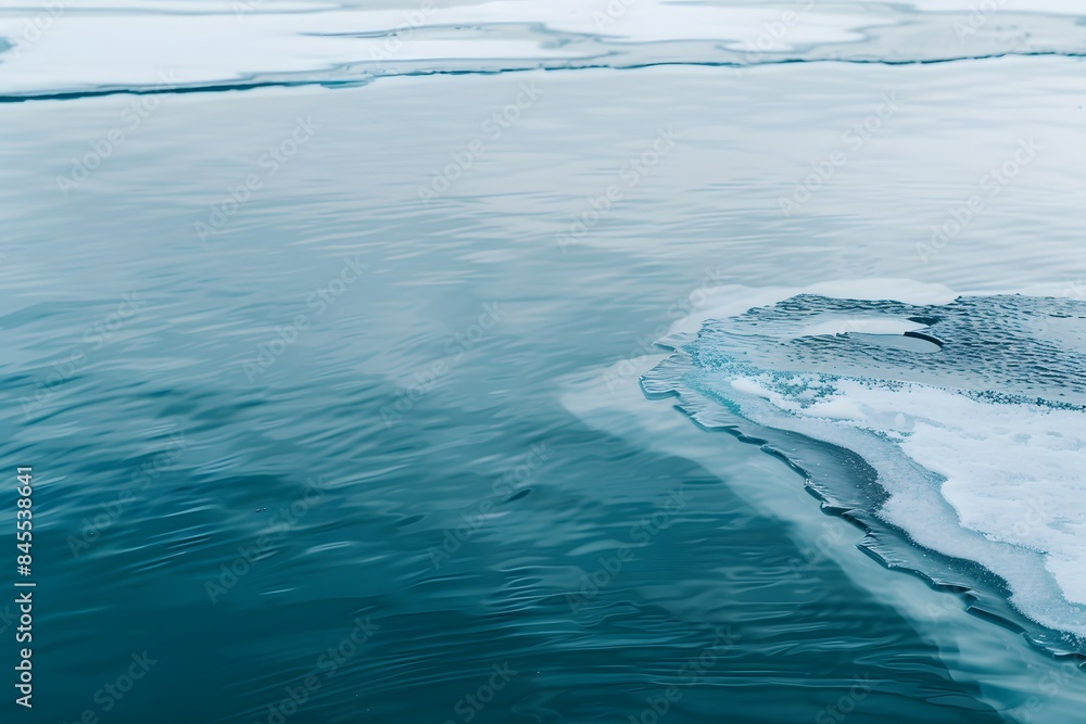 Fototapeta premium Melting Ice on a Blue Water Surface