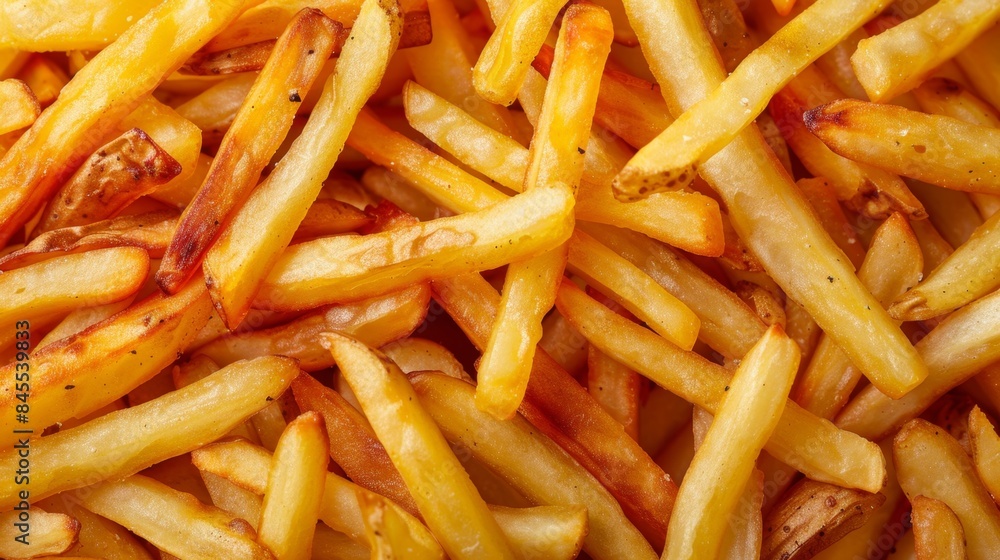 Golden Crispy French Fries Close-Up Texture Golden Crispy French Fries Close-Up Texture