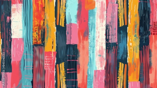 Vibrant Abstract Paint Strokes on Canvas