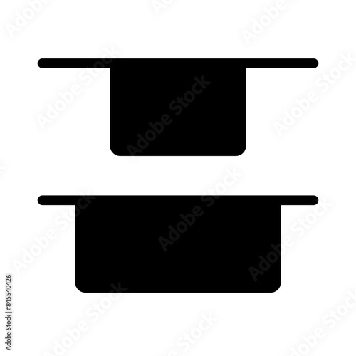 Top distribution icon from user interface collection Thin linear top alignment icon, Line, Solid, Flat Line, Suitable for Web Page, Mobile App, UI, UX design