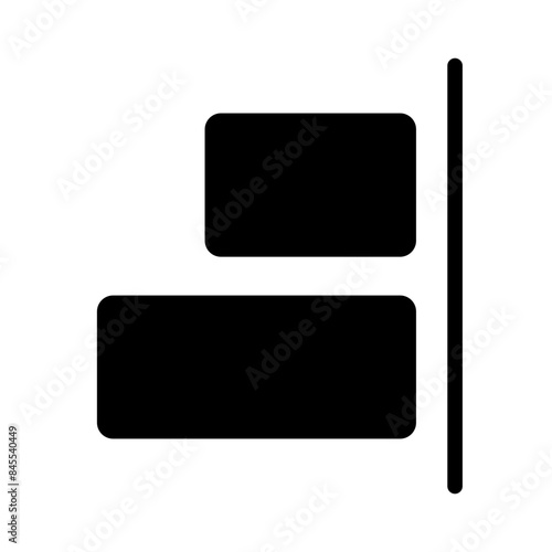 Horizontal right alignment icon from user interface collection Thin linear Horizontal right alignment icon, Line, Solid, Flat Line, Suitable for Web Page, Mobile App, UI, UX design