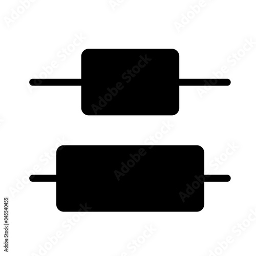 Vertical center distribution icon from user interface collection Thin linear Vertical center distribution icon, Line, Solid, Flat Line, Suitable for Web Page, Mobile App, UI, UX design