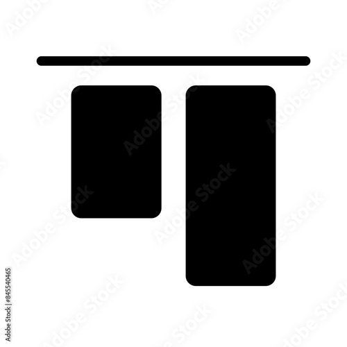 Top alignment icon from user interface collection Thin linear top alignment icon, Line, Solid, Flat Line, Suitable for Web Page, Mobile App, UI, UX design