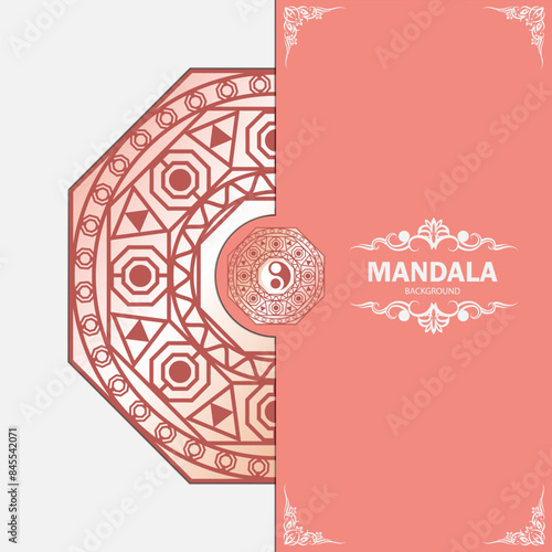 Luxury ornamental yin yang mandala design background
