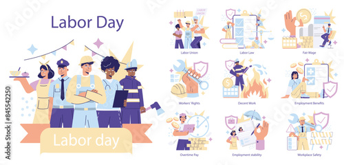 Labor Day. Flat Vector Illustration