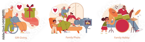 Grandparents Day. Flat Vector Illustration