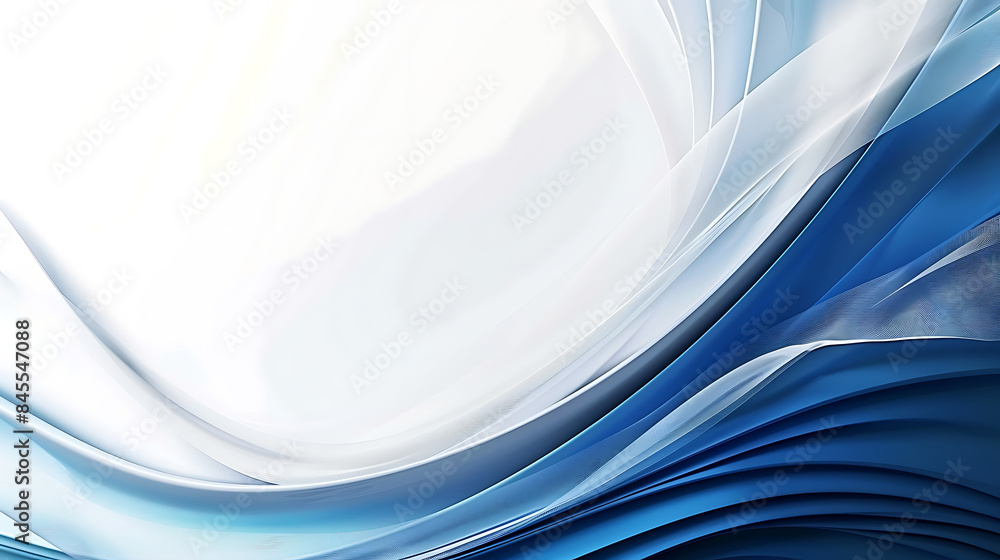 Fototapeta premium Radiant Blue and White Abstract Wave Design