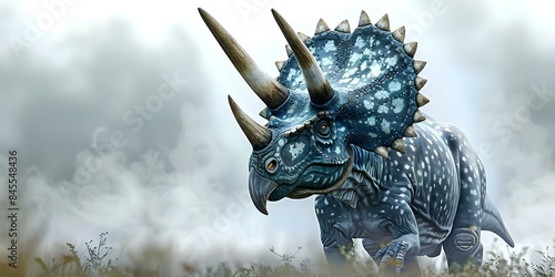 Triceratops A Majestic Creature in the Prehistoric World of Dinosaurs. Concept Prehistoric Creatures, Triceratops, Dinosaurs, Ancient World, Extinct Animals photo
