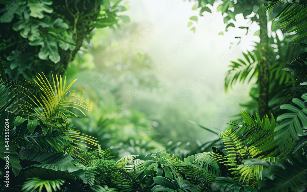 Lush rainforest with vibrant green foliage and sunlight filtering through the trees, creating a serene and tranquil atmosphere. Perfect for nature and travel themes. Lush rainforest with vibrant green foliage and sunlight filtering through the trees, creating a serene and tranquil atmosphere. Perfect for nature and travel themes.