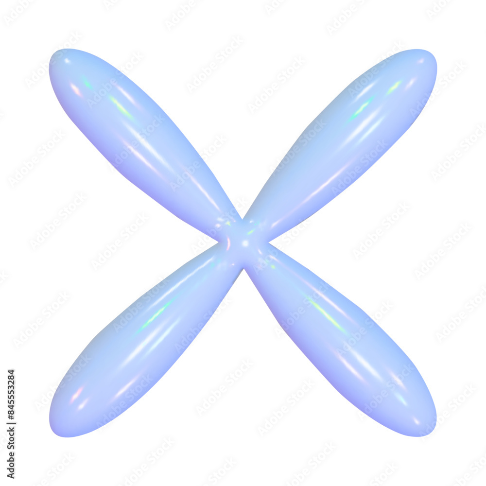Realistic 3d flower holographic y2k for web design. Trendy geometric element. Vector y2k illustration Realistic 3d flower holographic y2k for web design. Trendy geometric element. Vector y2k illustration