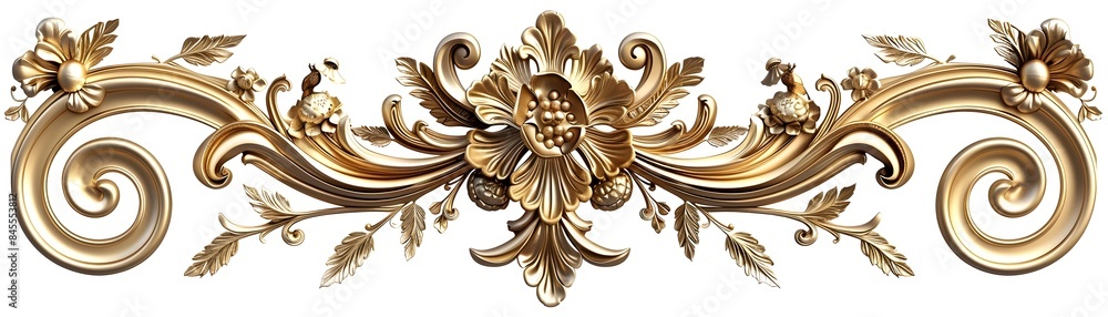 Baroque Frame with Luxurious Gold Leaf Finishes and Elegant Swirling Ornamentation Baroque Frame with Luxurious Gold Leaf Finishes and Elegant Swirling Ornamentation