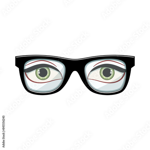 cool geek glasses cartoon. lens nerd, hipster sun, ocular shape cool geek glasses sign. isolated symbol vector illustration