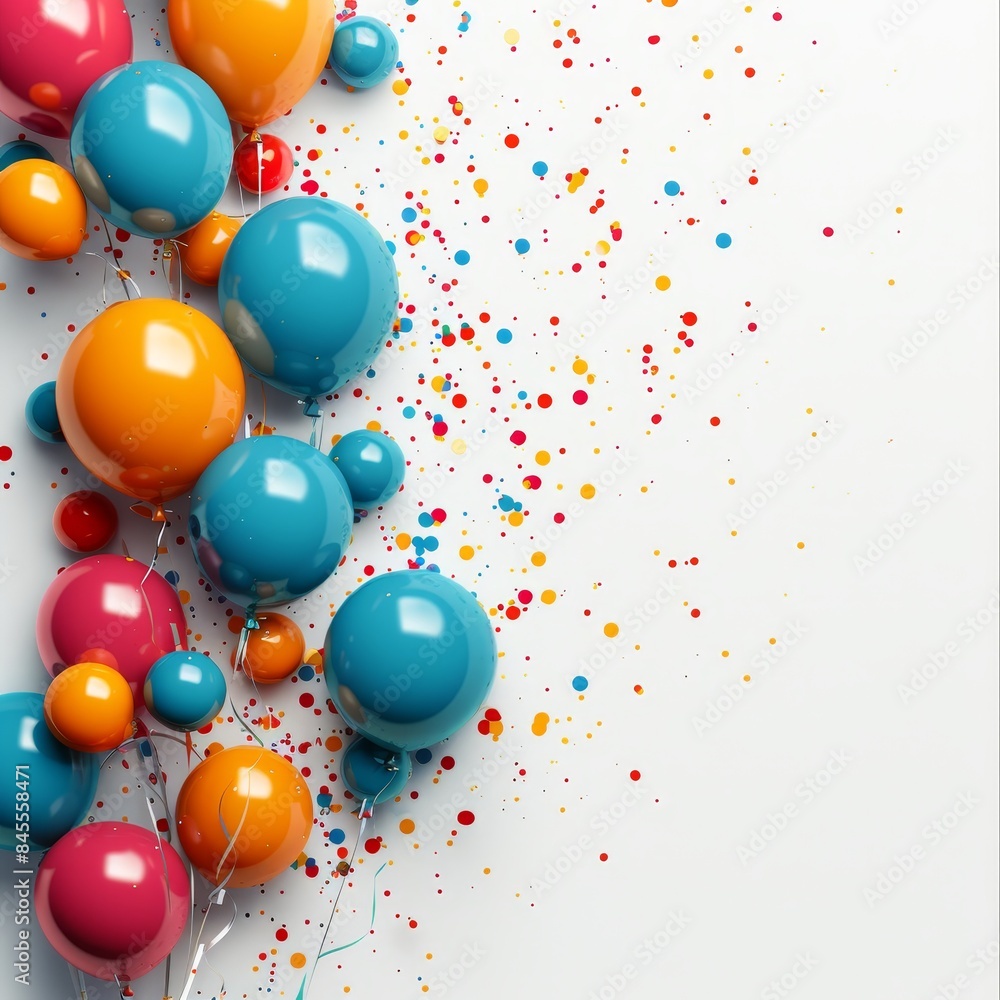 A colorful bunch of balloons with a white background A colorful bunch of balloons with a white background