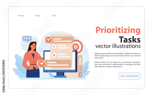 Prioritizing tasks concept. Flat vector illustration.