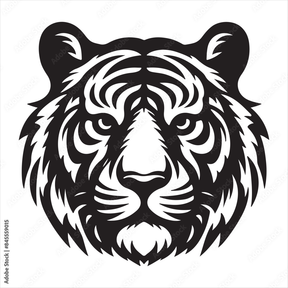 a beautiful tiger head vector art illustration a beautiful tiger head vector art illustration