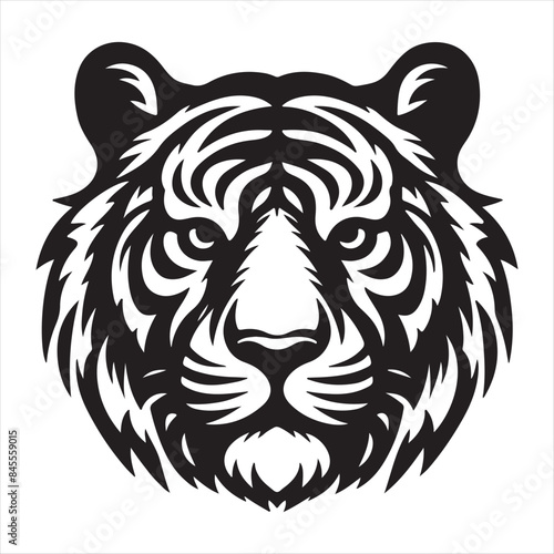 a beautiful tiger head vector art illustration