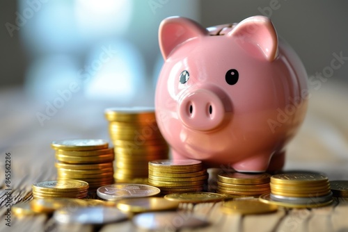 Joyful Piggy Bank with Savings