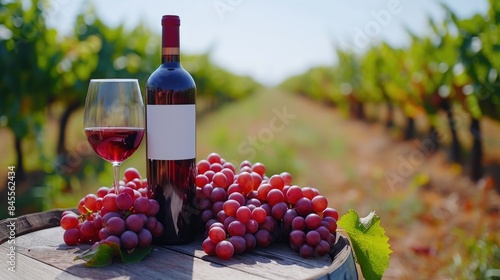 Sunny Delight: Wine and Grapes in Vineyard