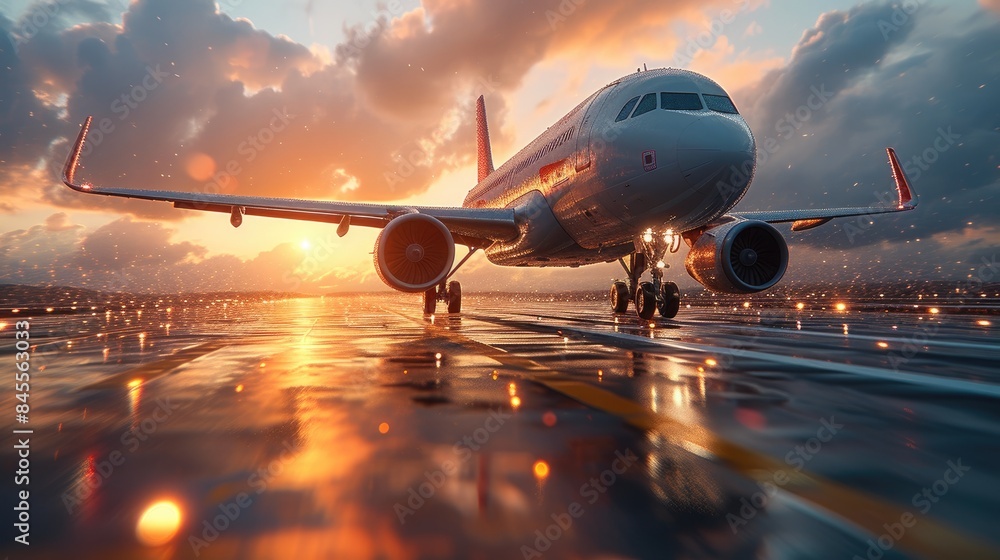 Skyward Journey: Airplane in Perfect Flying Conditions Skyward Journey: Airplane in Perfect Flying Conditions