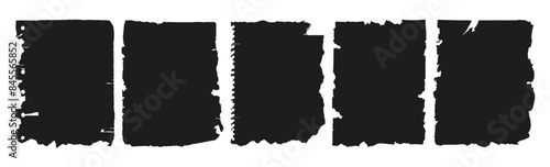 Trending set of torn paper templates. Notepad sheets, notebooks for creating collages in a shabby retro style.