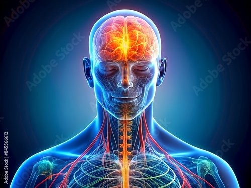Medizinische Darstellung des menschlichen Körpers - Bildgebende Maßnahme - Kopf Schmerzzentrum Impulse - Neurowissenschaften photo