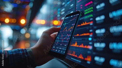 Connected Investing: Businessman Utilizing Stock Trading App