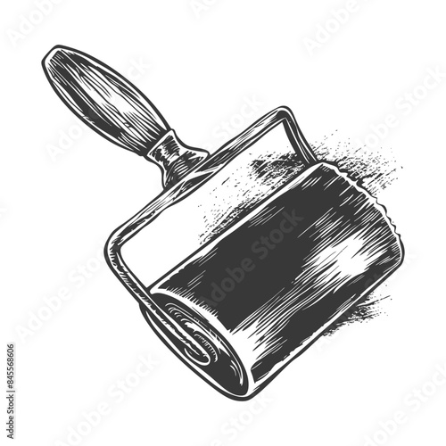 paint roller full body with engraving style